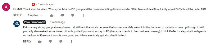 Peak Frameworks YouTube Comment