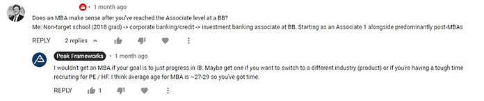 Peak Frameworks YouTube Comment 2